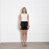 Violante Nessi Black Wool Satin Panel Shorts
