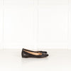 Chloe Dark Grey Black Snake Skin Flat Pumps