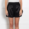 Violante Nessi Black Wool Satin Panel Shorts