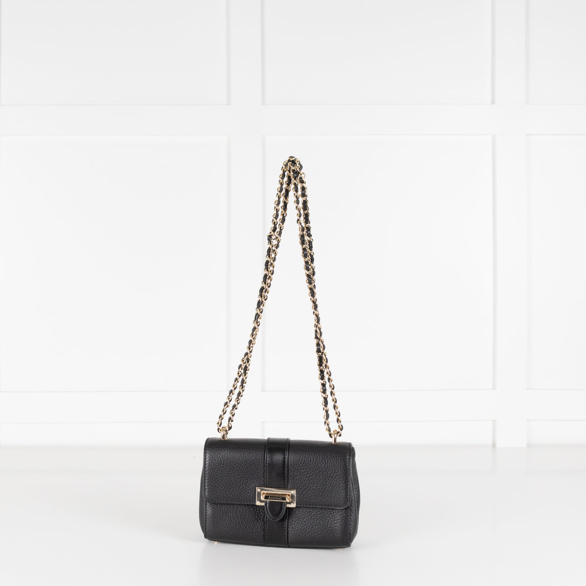 Aspinal of London Micro Black Lottie Bag