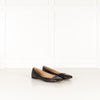 Chloe Dark Grey Black Snake Skin Flat Pumps