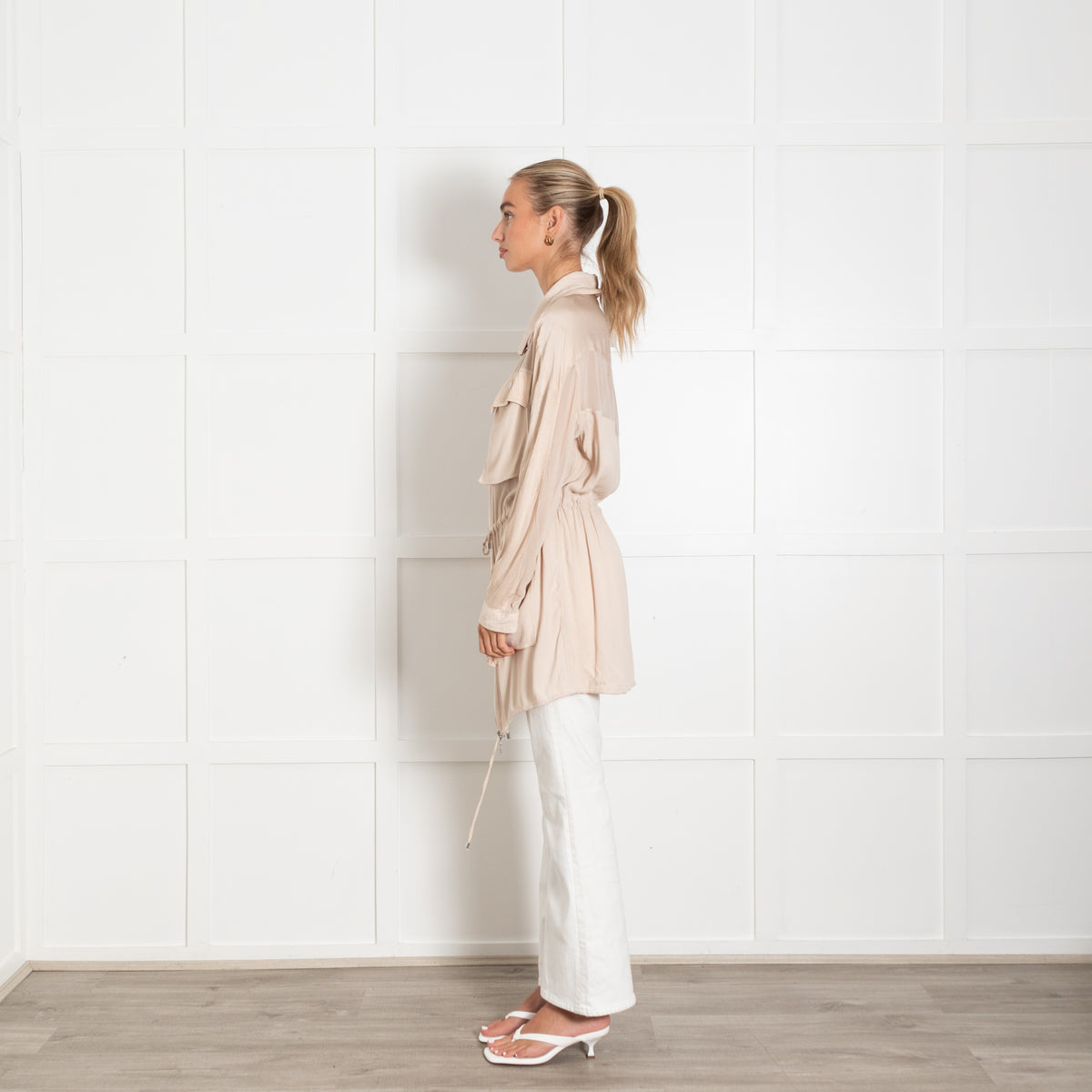 Pinko Beige Lightweight Zip Up Jacket