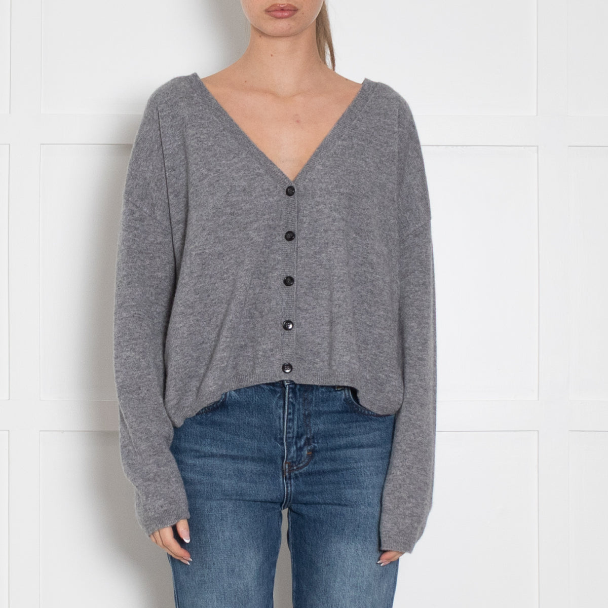 Lisa Yang Grey Cashmere Oversized Cardigan