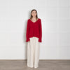 By Malene Birger Red V Neck  Long Sleeve Jumper