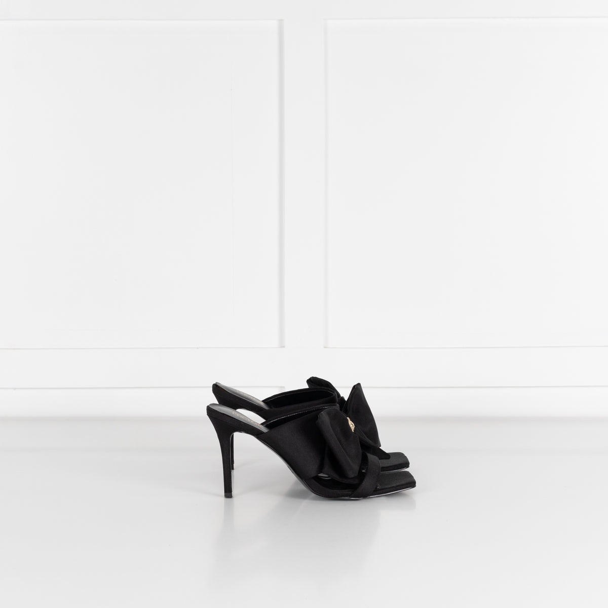 Versace Jeans Couture Black Emily Bow Healed Sandals