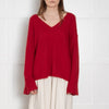 By Malene Birger Red V Neck  Long Sleeve Jumper