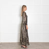 Queens of Archive Black  and Gold Tiered Maxi Dress