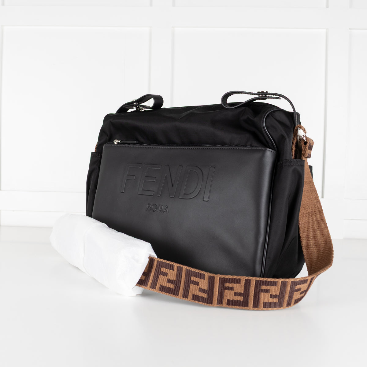 Fendi Black Nylon Baby Changing Bag