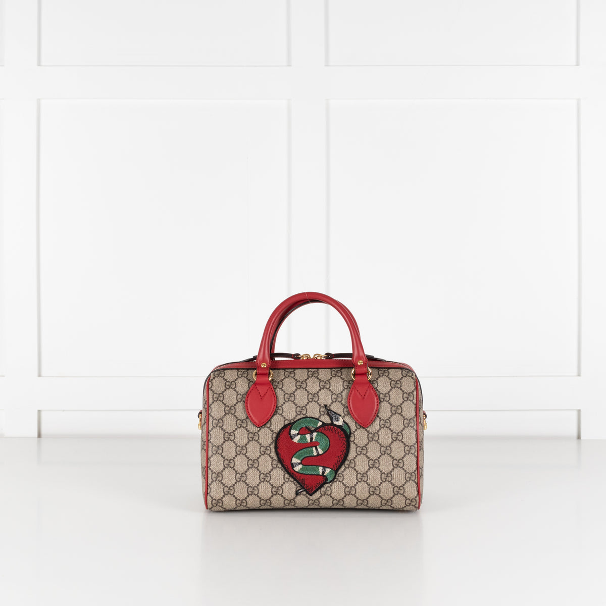 Gucci Supreme Red Trim Embellished 2 Way Bag