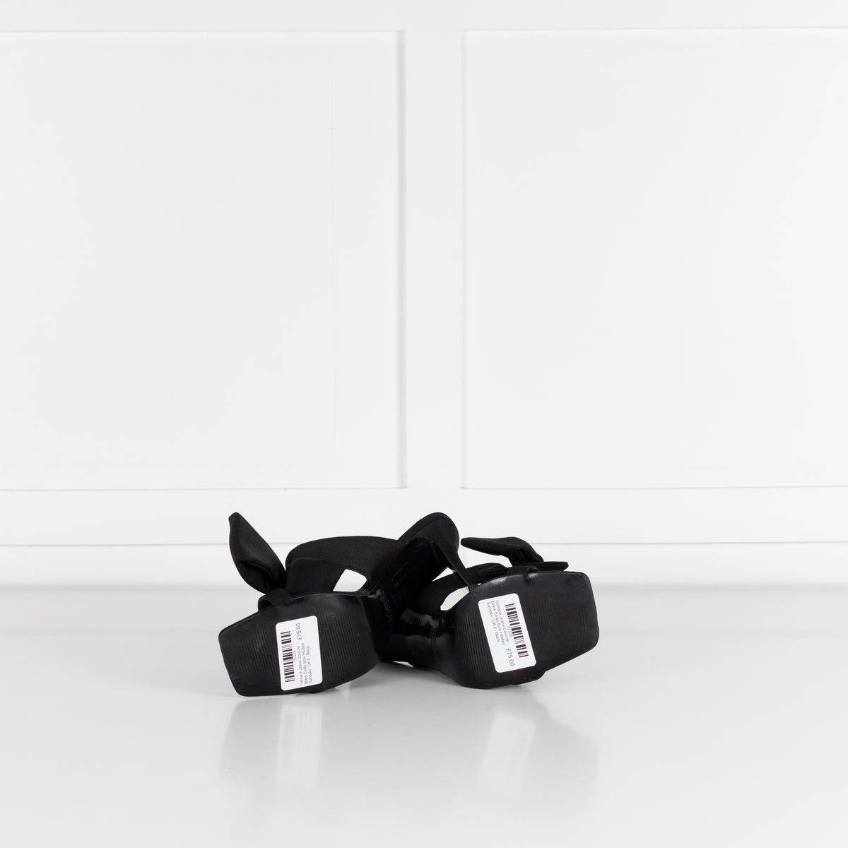 Versace Jeans Couture Black Emily Bow Healed Sandals