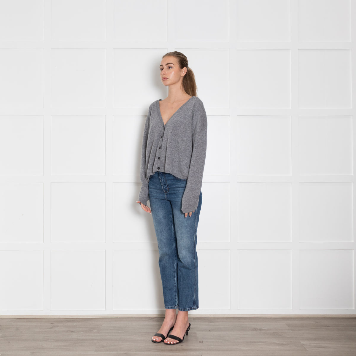 Lisa Yang Grey Cashmere Oversized Cardigan