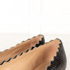 Chloe Dark Grey Black Snake Skin Flat Pumps