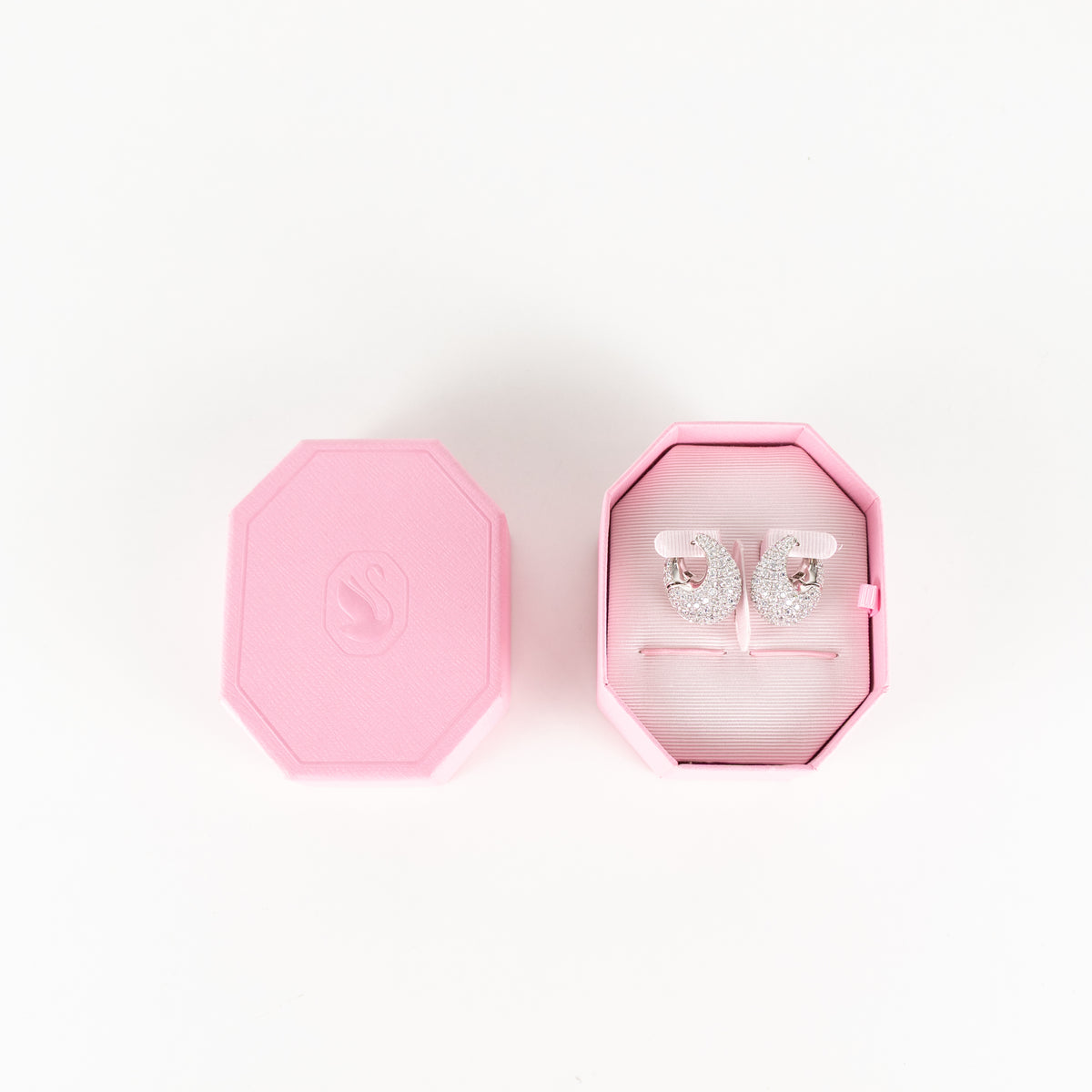 Swarovski White Sublima Rhodium Plated Earrings