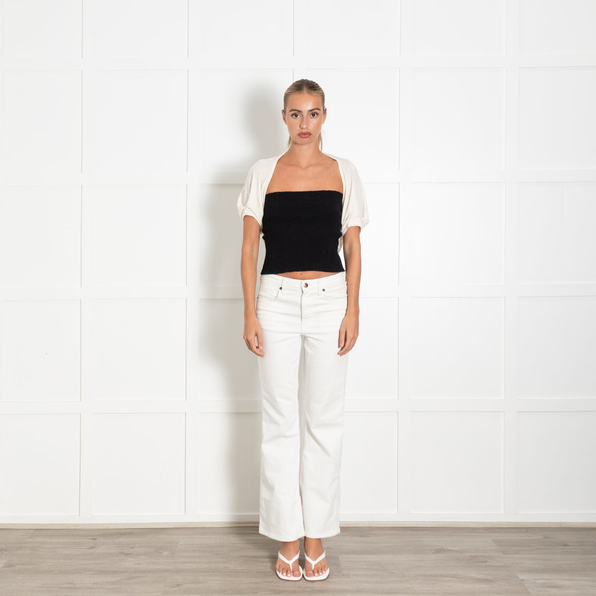 Bamford Cream Linen Mix Shrug
