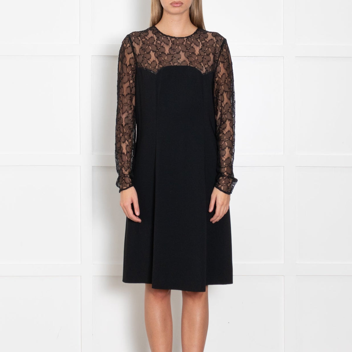 Moschino Cheap & Chic Black Dress With Lace Chest And Arms