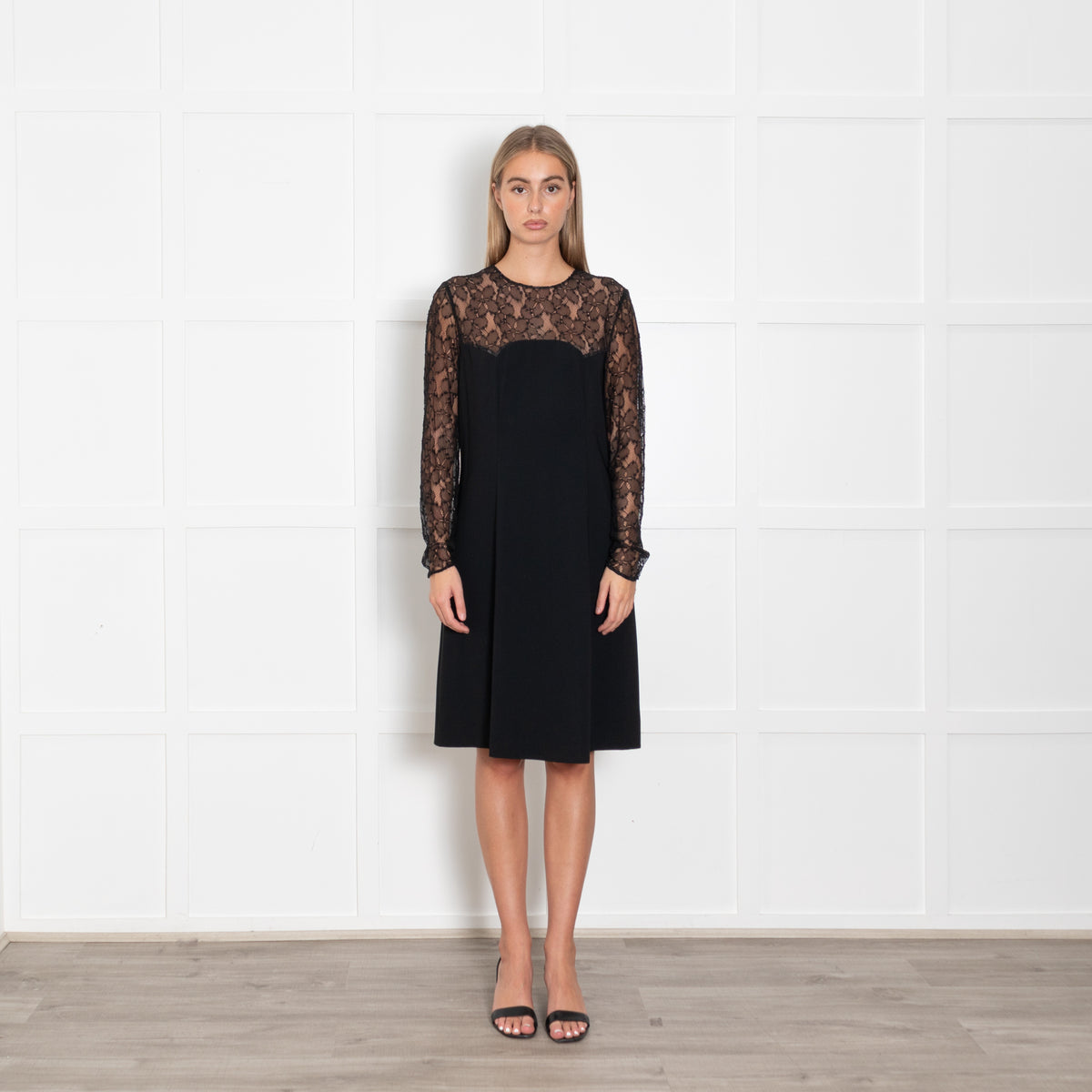 Moschino Cheap & Chic Black Dress With Lace Chest And Arms
