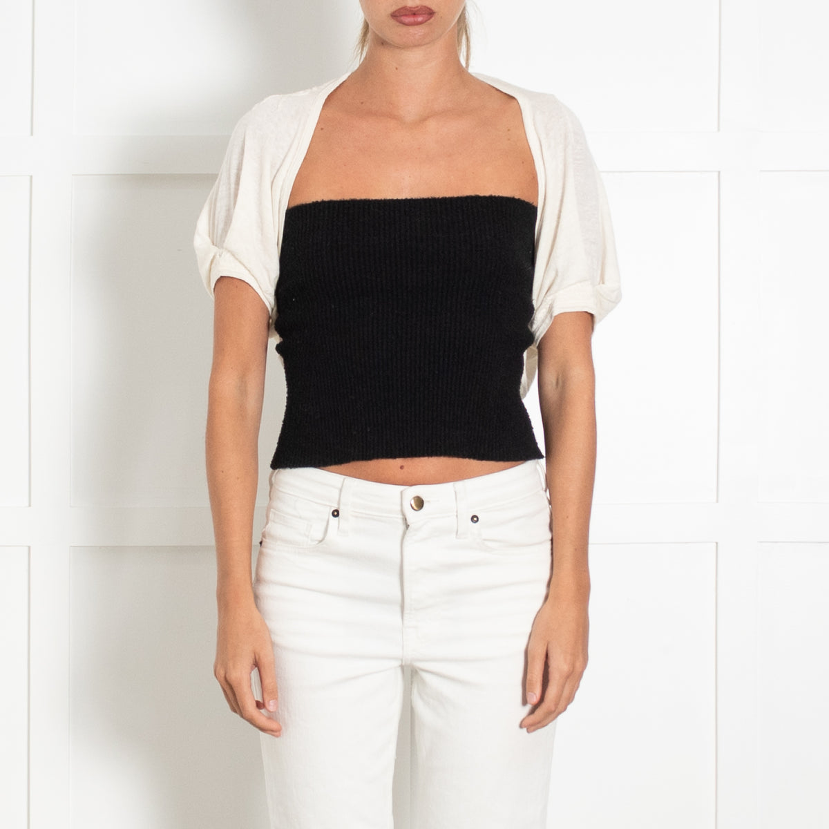 Bamford Cream Linen Mix Shrug