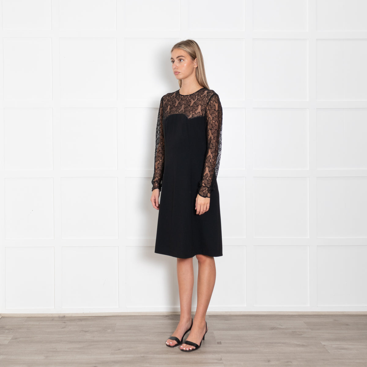 Moschino Cheap & Chic Black Dress With Lace Chest And Arms