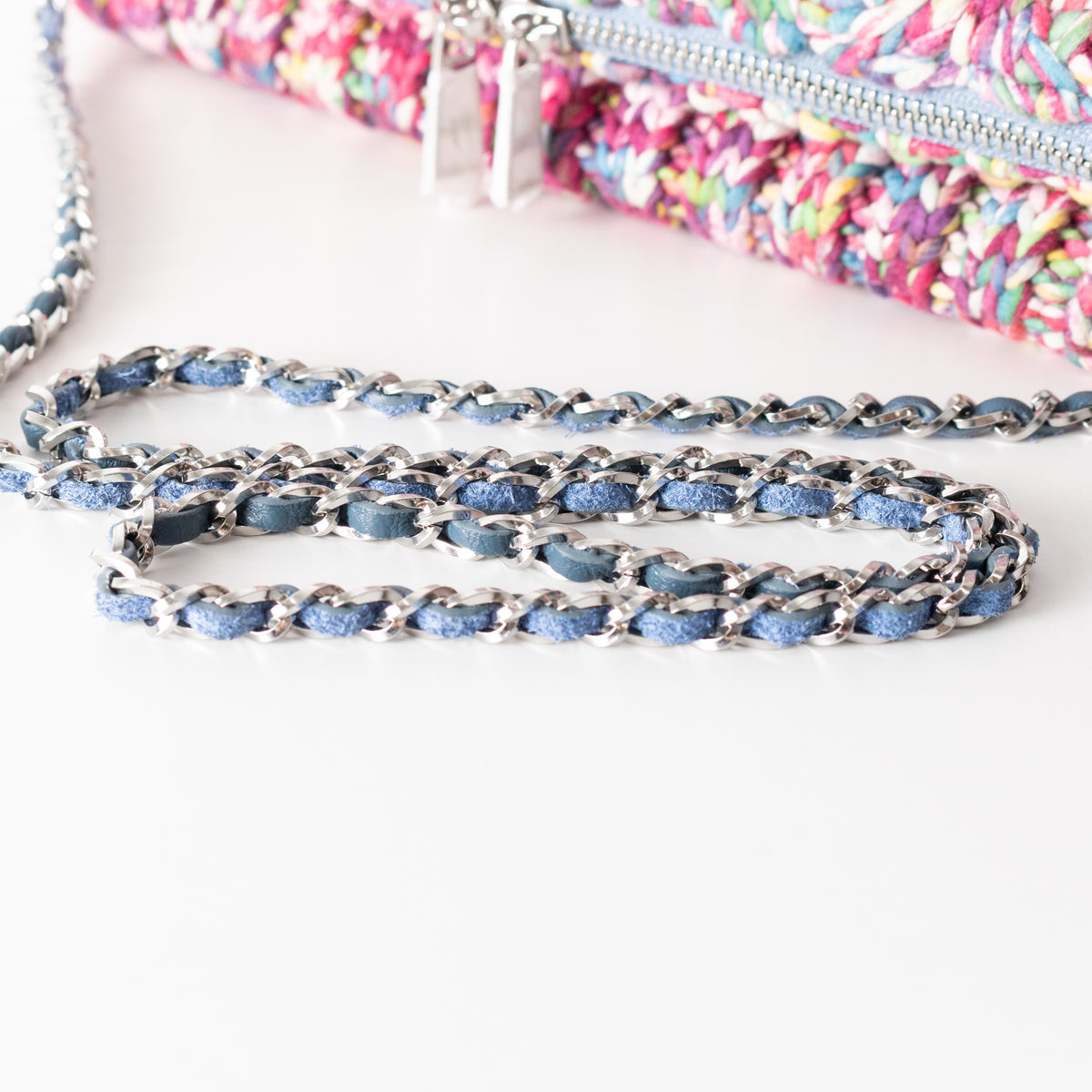 Zadig & Voltaire Preloved Rock Knitted Mix Clutch With Detachable Chain Strap