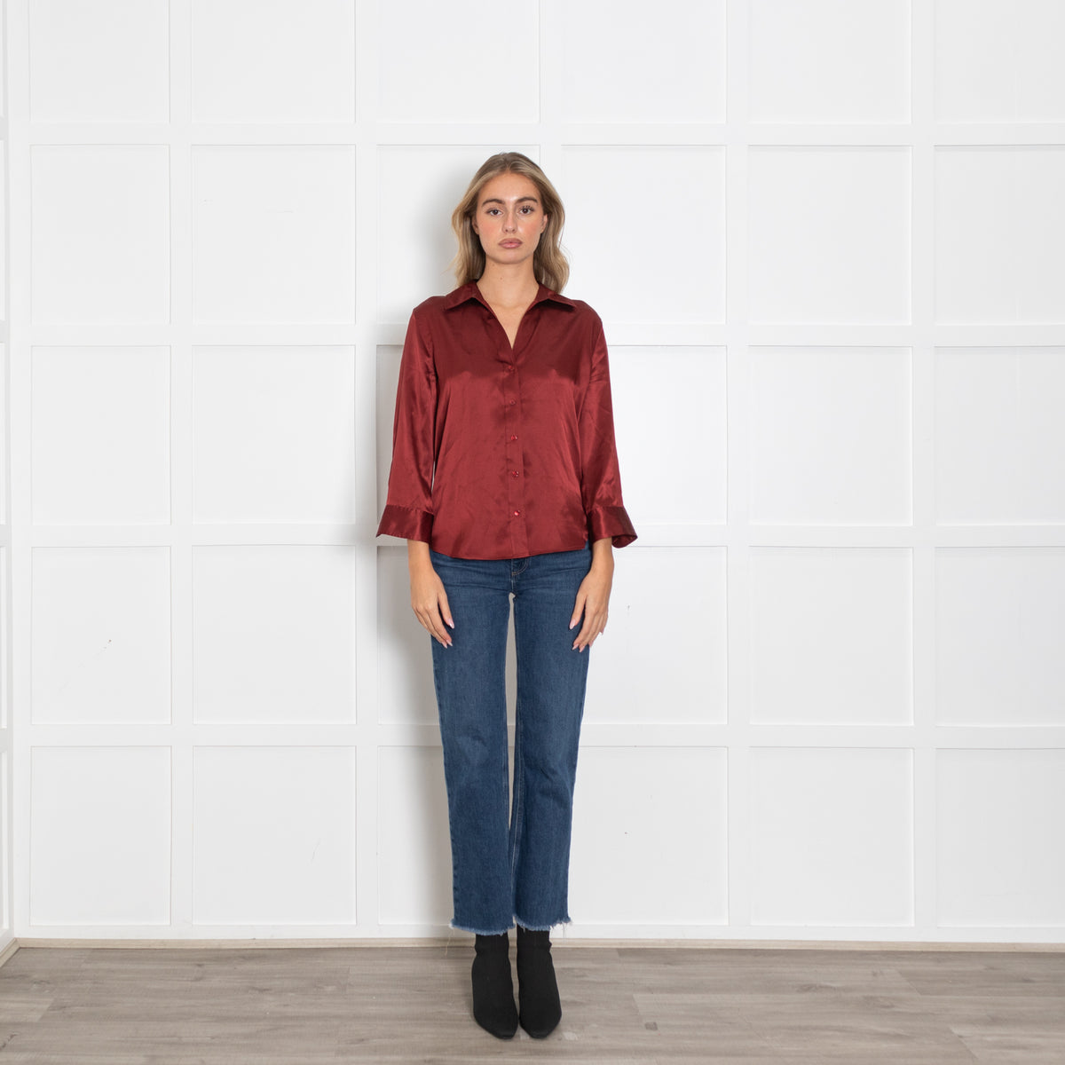 L'Agence Burnt Orange Dani Silk Shirt