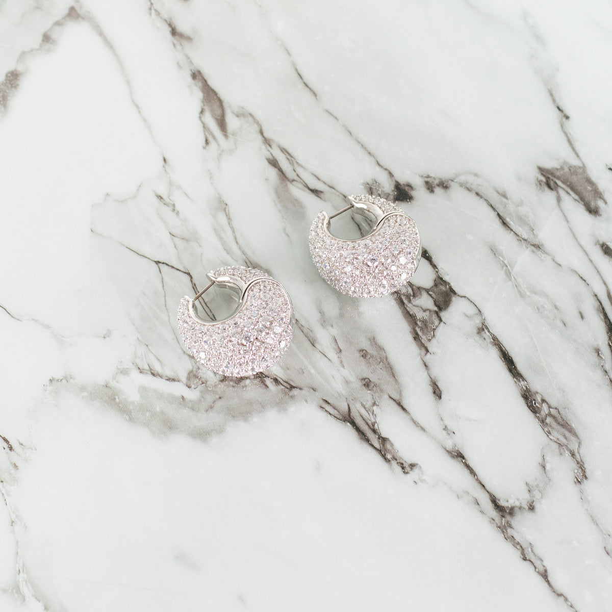 Swarovski White Sublima Rhodium Plated Earrings