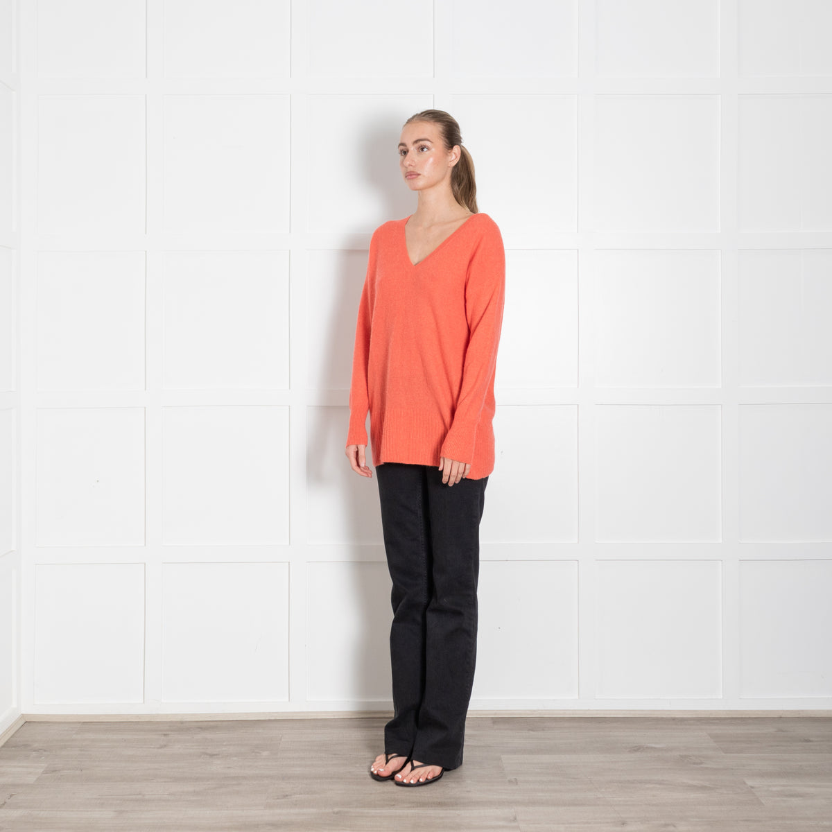 Pure Collection Orange Cashmere Long Jumper