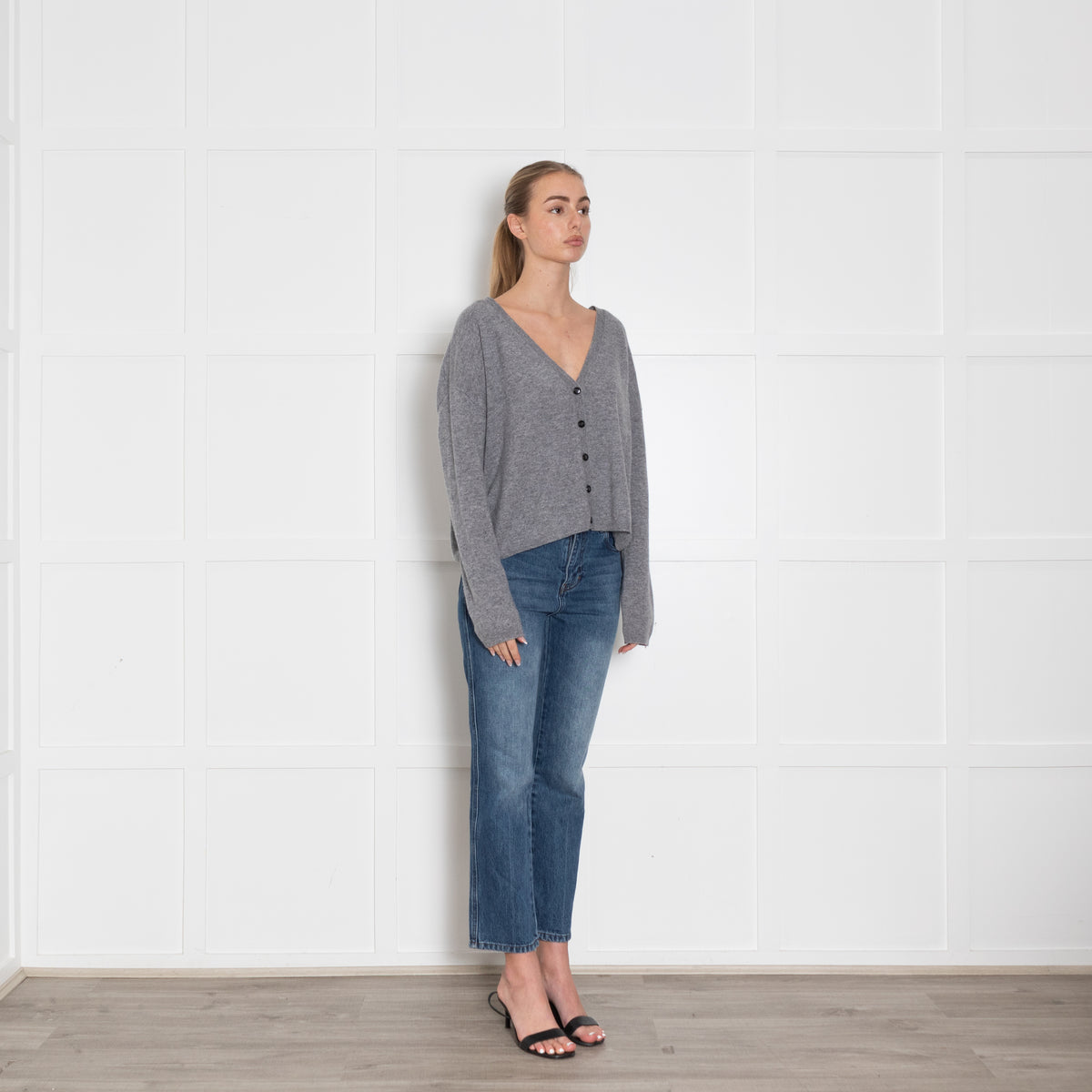 Lisa Yang Grey Cashmere Oversized Cardigan