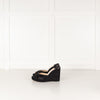 Jimmy Choo Black Shiny Wetlook Wedges