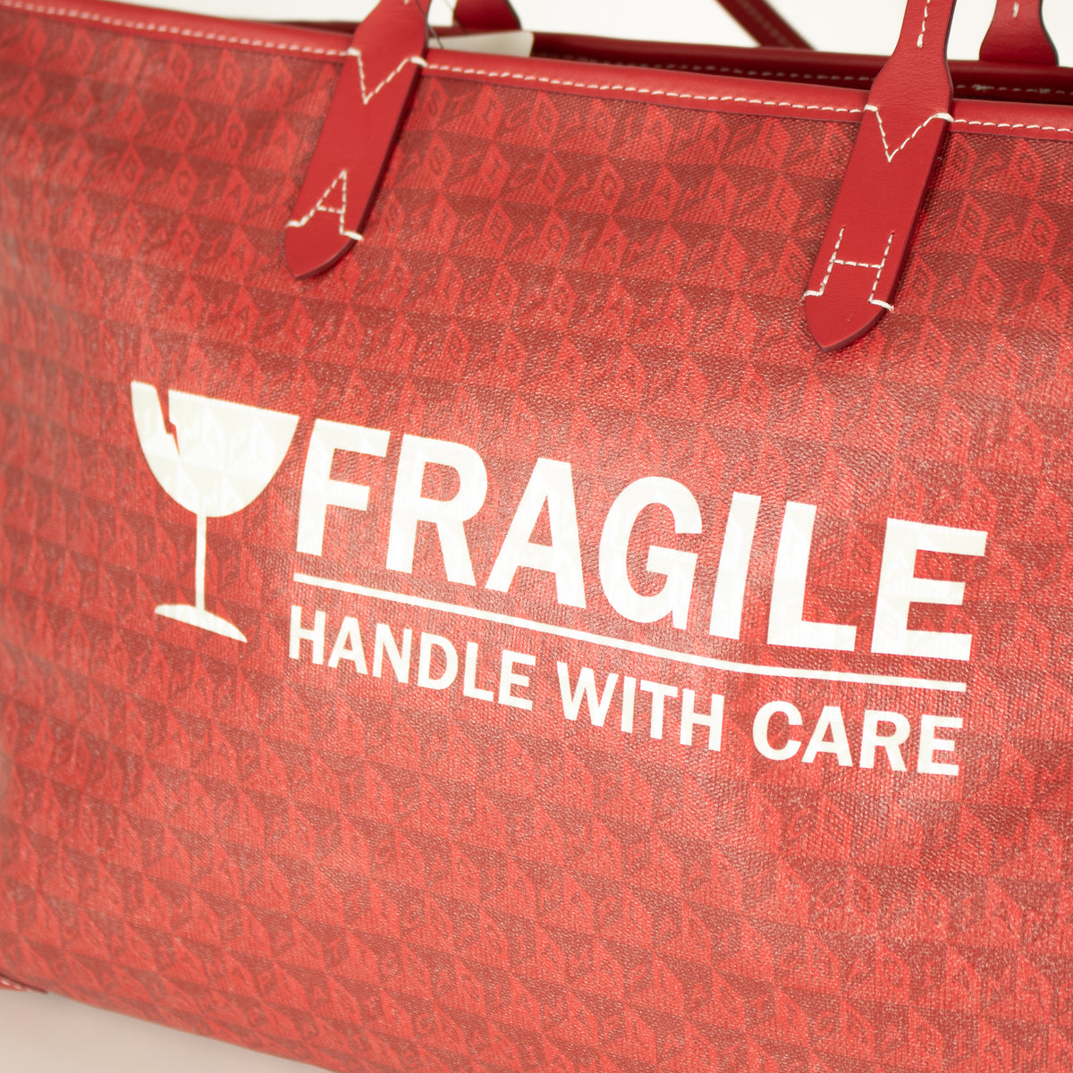 Anya Hindmarch Red Fragile Handle With Care Plastic Bag