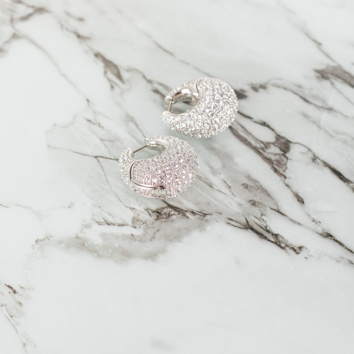 Swarovski White Sublima Rhodium Plated Earrings