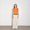 Ganni Orange Bead Embellished Wool and Cashmere Vest