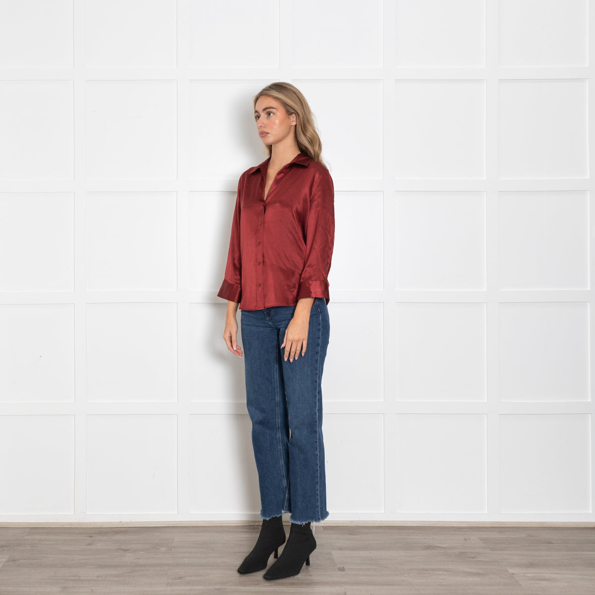 L'Agence Burnt Orange Dani Silk Shirt