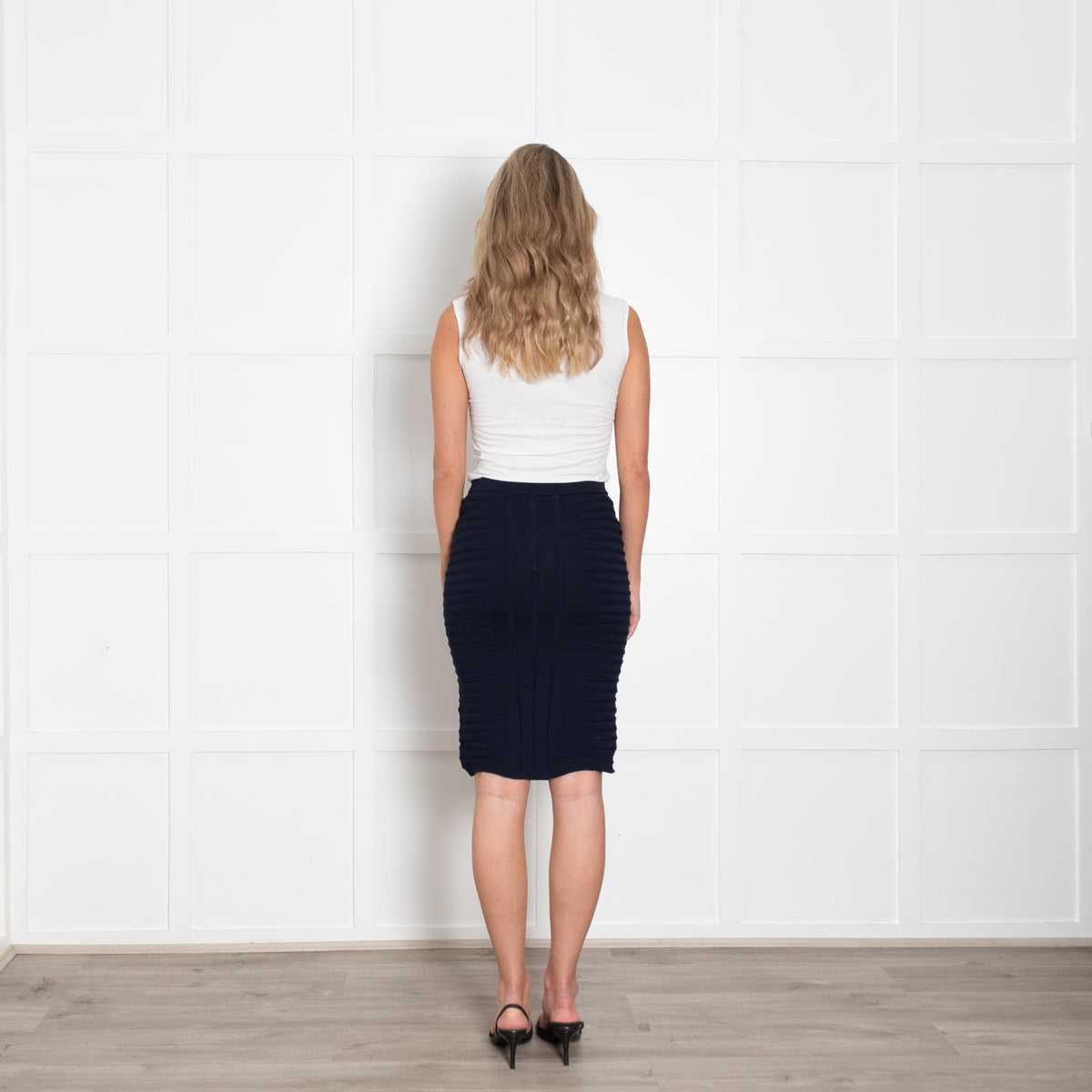 Jonathan Simkhai Navy Stretch Knit Skirt