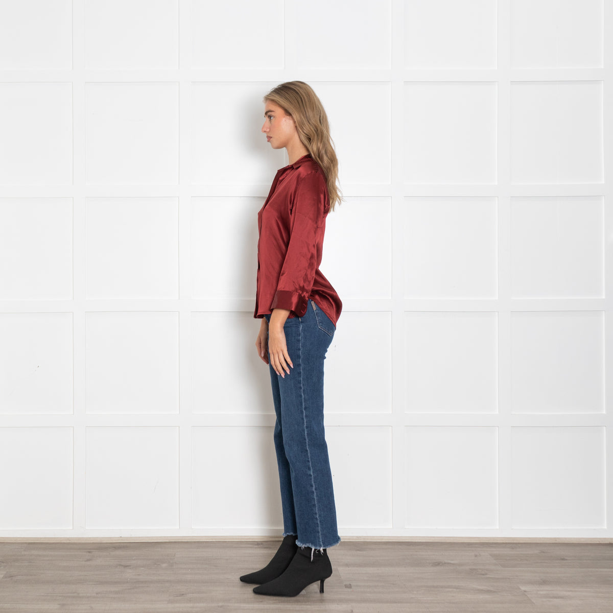 L'Agence Burnt Orange Dani Silk Shirt