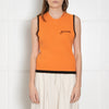 Ganni Orange Bead Embellished Wool and Cashmere Vest