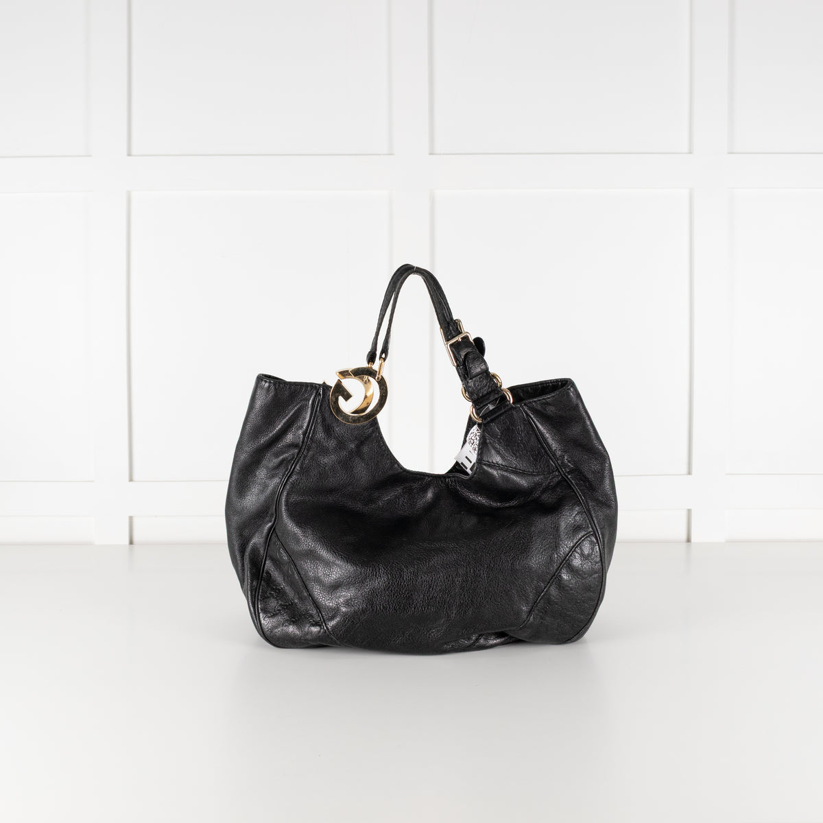 Gucci Guccissima Black Leather Vintage Shoulder Bag