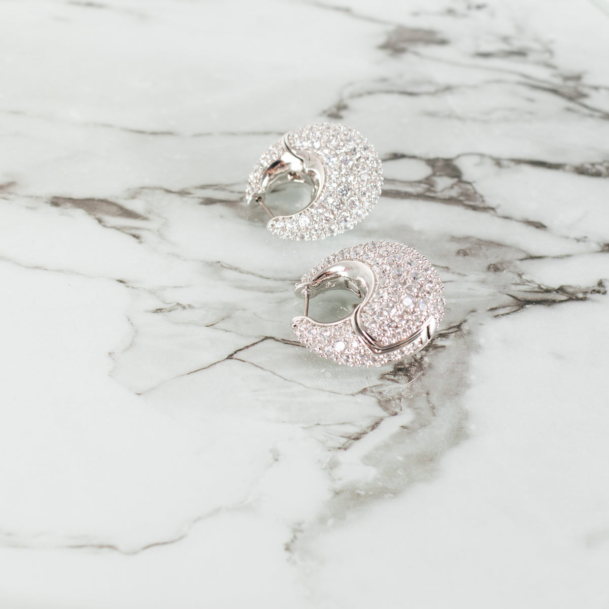 Swarovski White Sublima Rhodium Plated Earrings