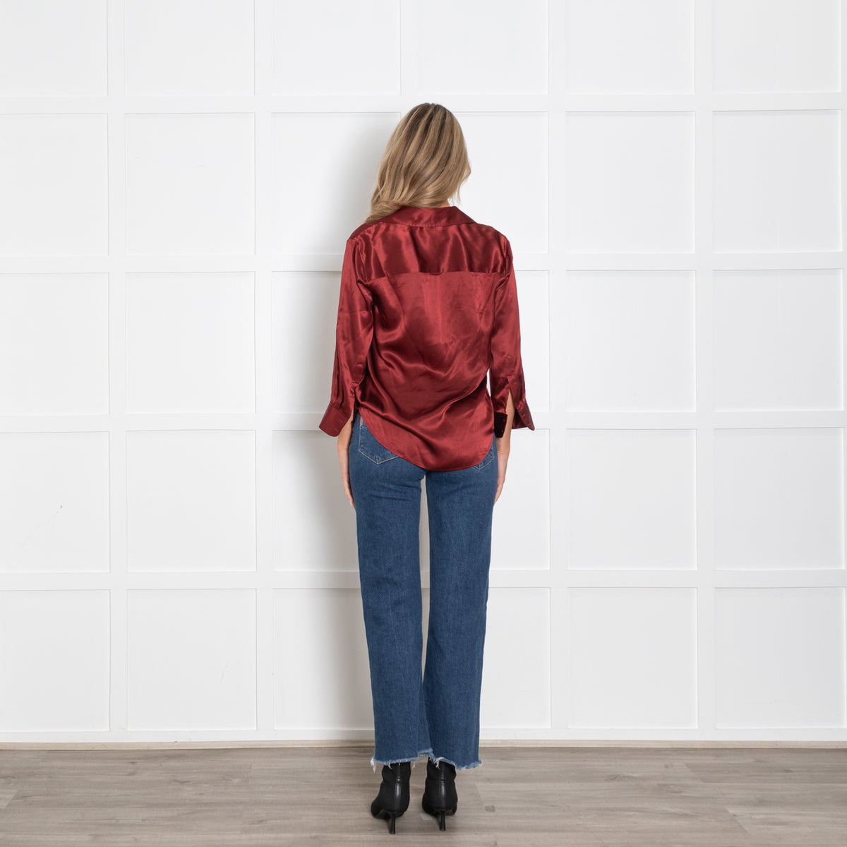 L'Agence Burnt Orange Dani Silk Shirt