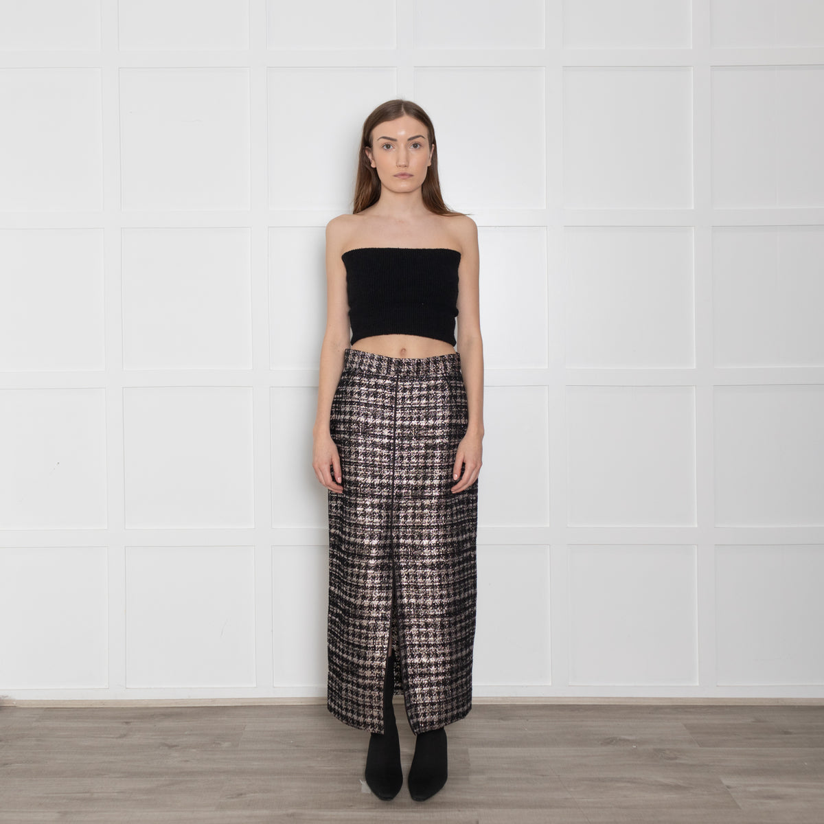 Wiggy Kit Black and Rose Gold Lurex Pencil Skirt