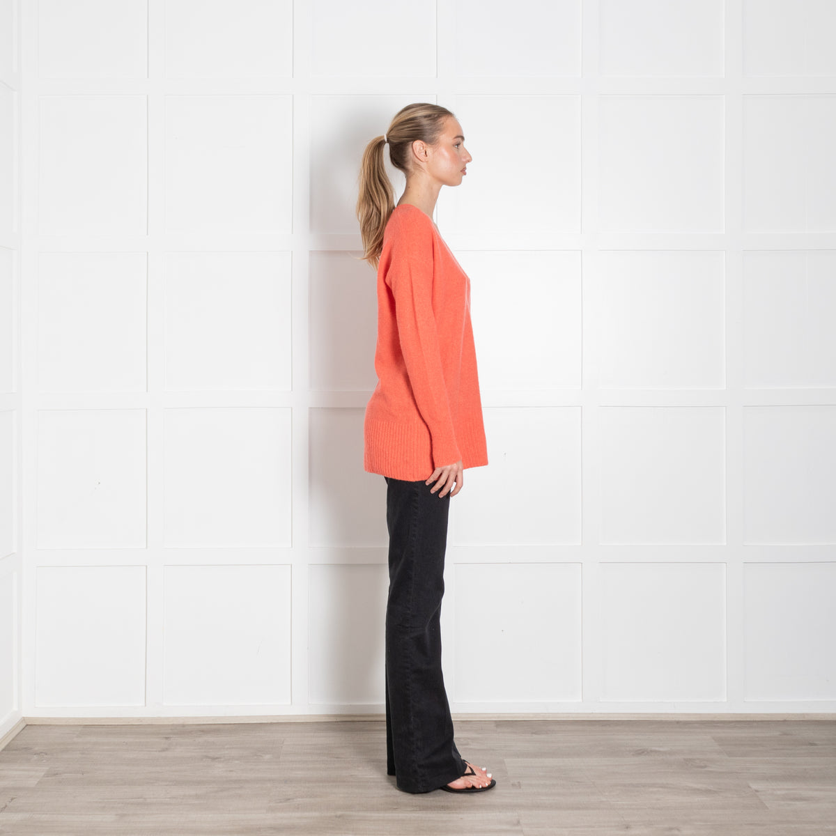 Pure Collection Orange Cashmere Long Jumper