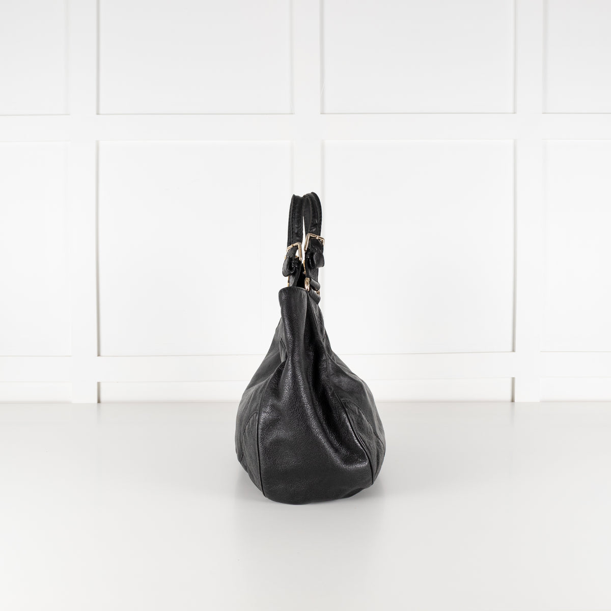 Gucci Guccissima Black Leather Vintage Shoulder Bag