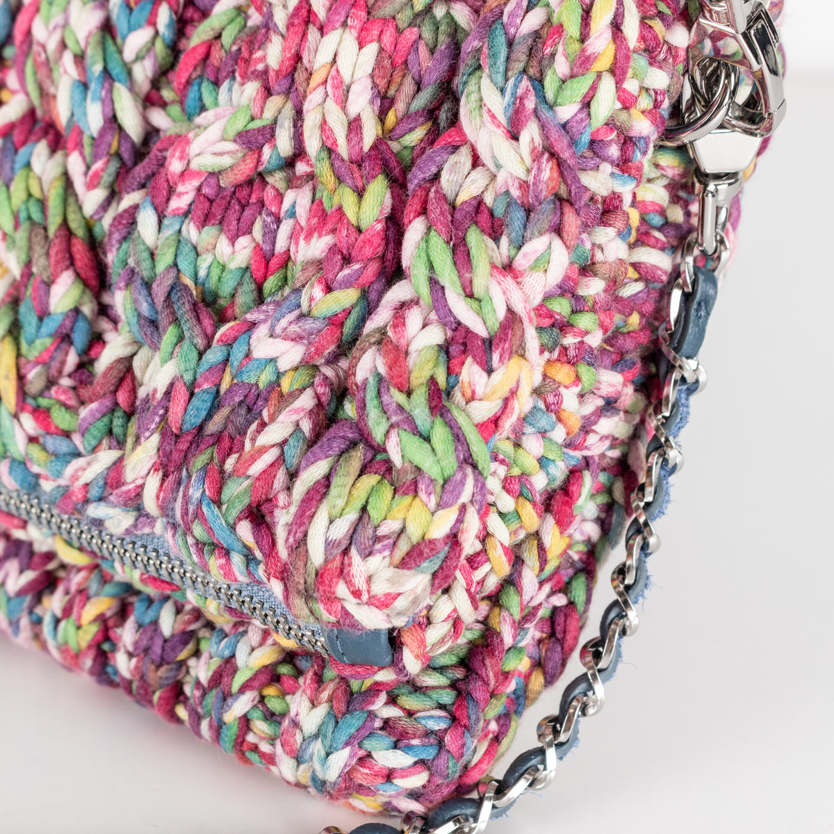 Zadig & Voltaire Preloved Rock Knitted Mix Clutch With Detachable Chain Strap