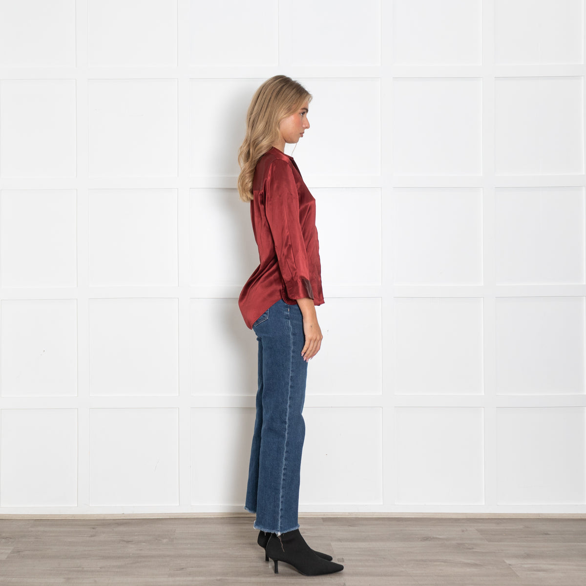 L'Agence Burnt Orange Dani Silk Shirt