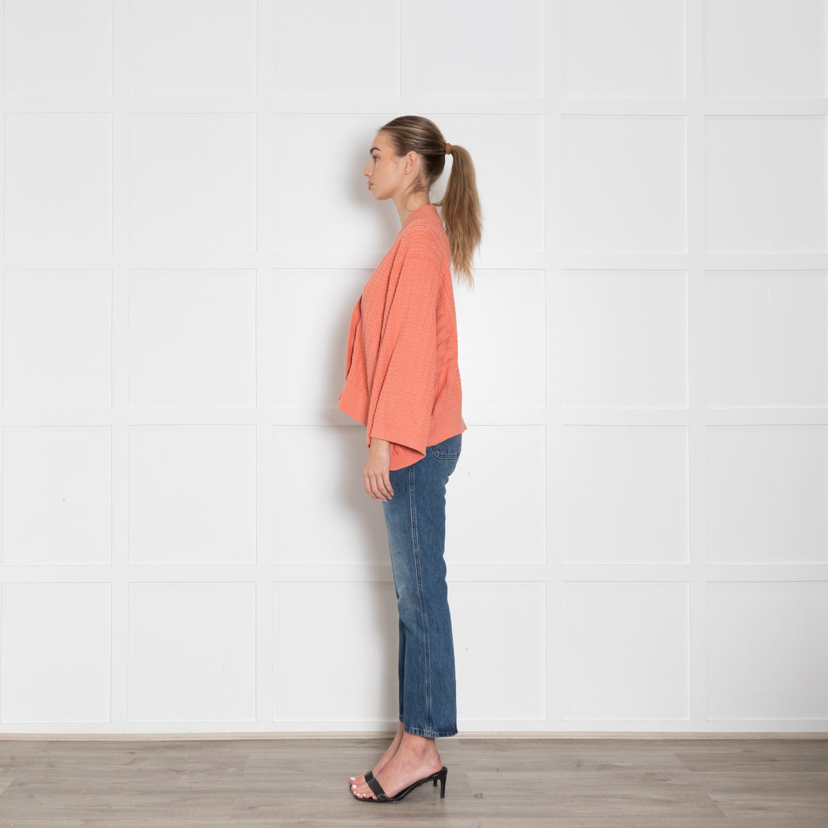 Mr Mittens Orange Cable Cotton Wide Sleeve Cardigan