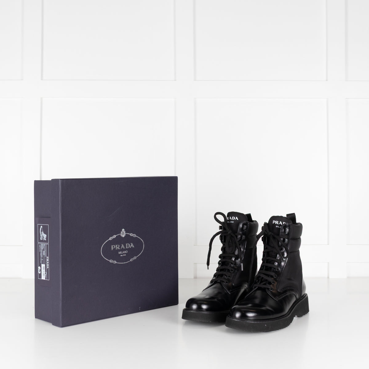 Prada Black Monolith Combat Boots