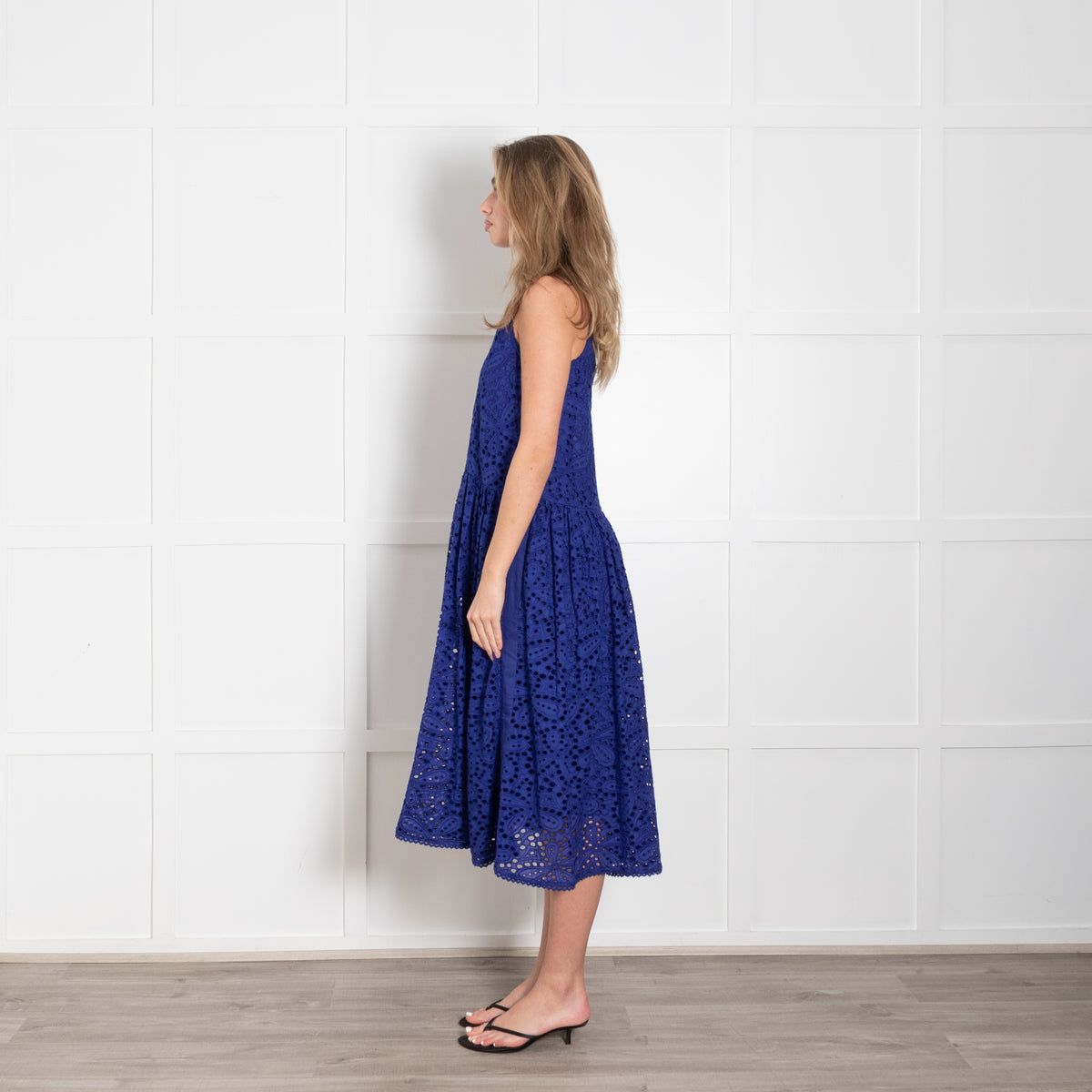 Me + Em Blue Broderie Anglaise Sleeveless Dress