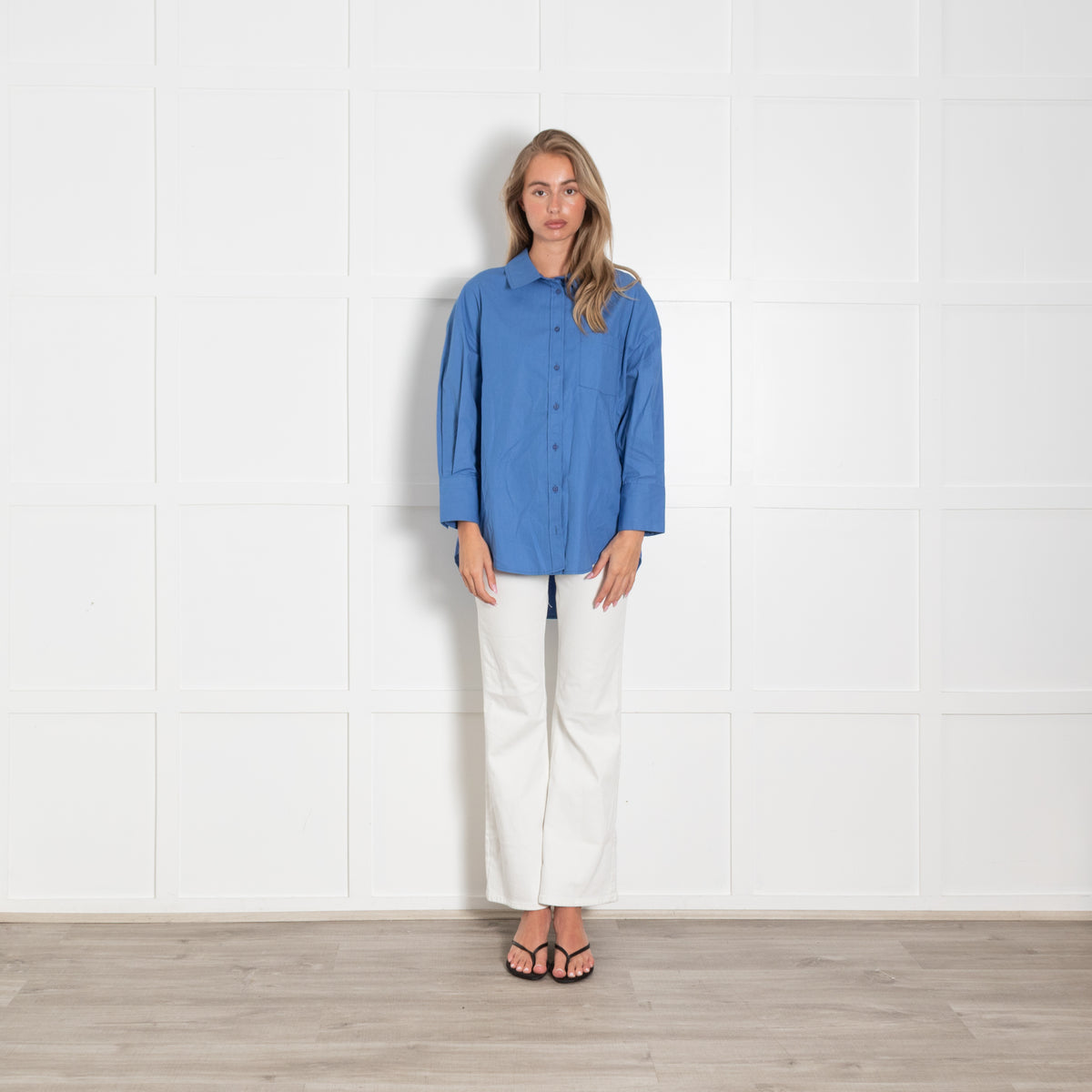 Anine Bing Blue Cotton Oversized Shirt