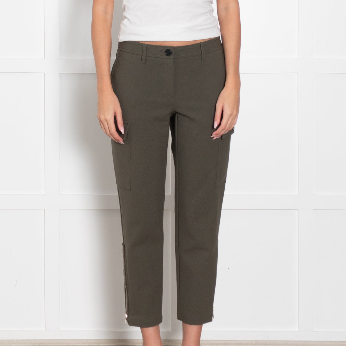 Alexander McQueen Green Cargo Trousers With Zip Ankles