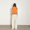 Ganni Orange Bead Embellished Wool and Cashmere Vest