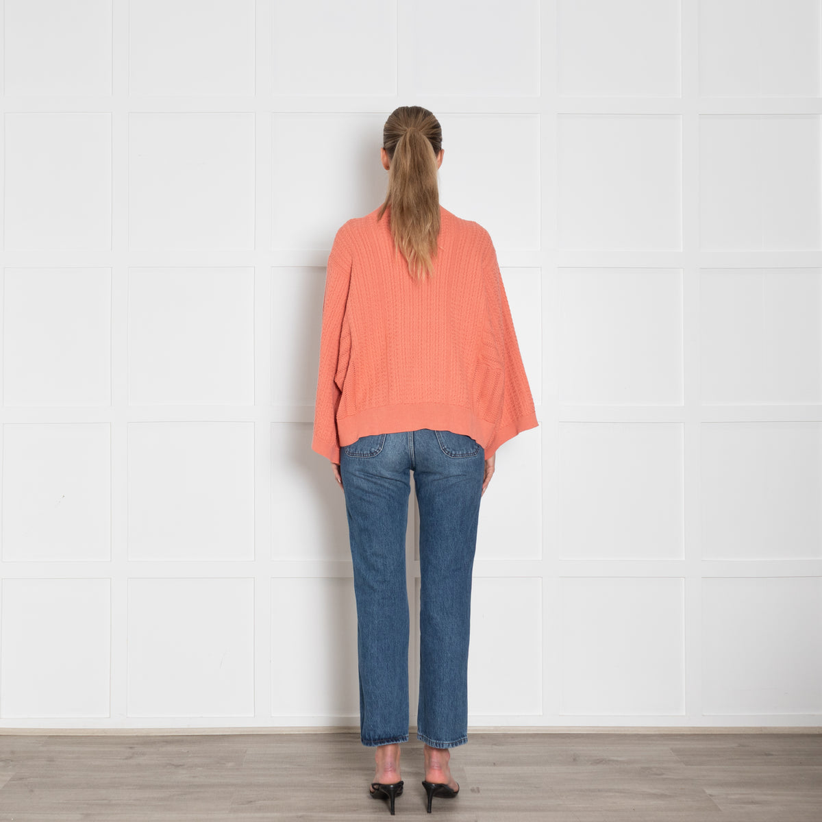 Mr Mittens Orange Cable Cotton Wide Sleeve Cardigan